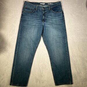 Wrangler Jeans Mens 36/29 Blue Denim Straight Leg Relaxed Fit Cowboy Chore‎ Work